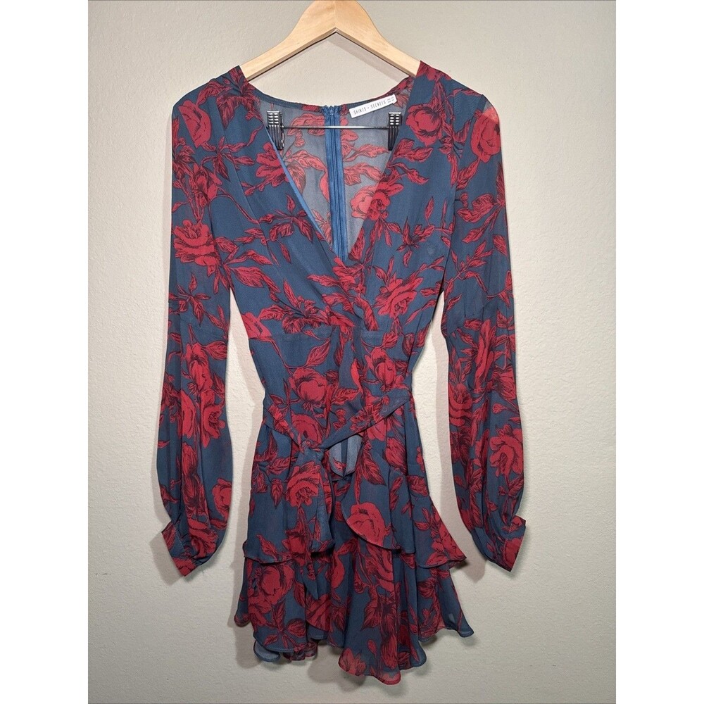 Saints Secret Dress Navy Blue & Red Floral Size M - Size 10